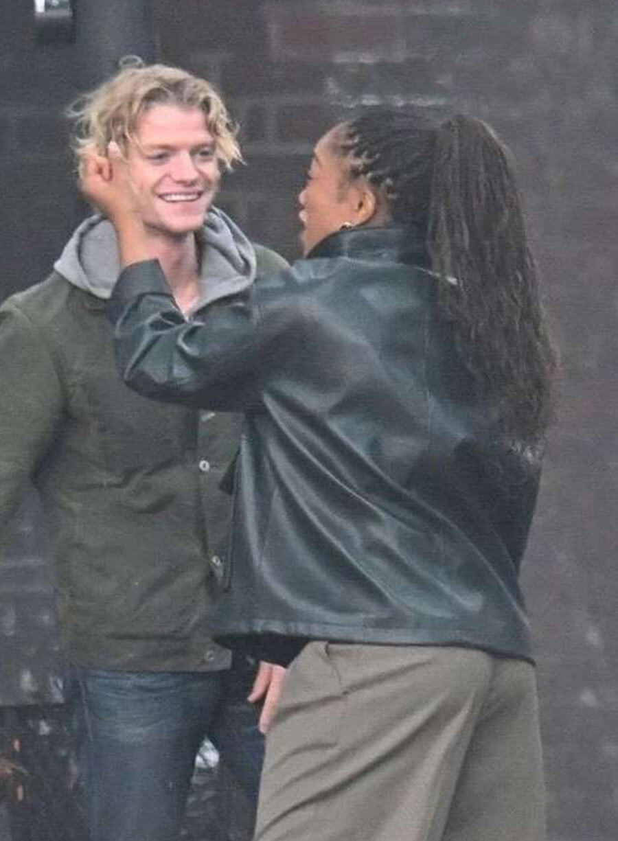 Naomi Ackie Clayface 2026 Black Leather Jacket