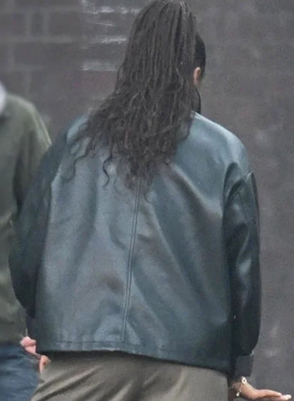 Naomi Ackie Clayface 2026 Black Leather Jacket