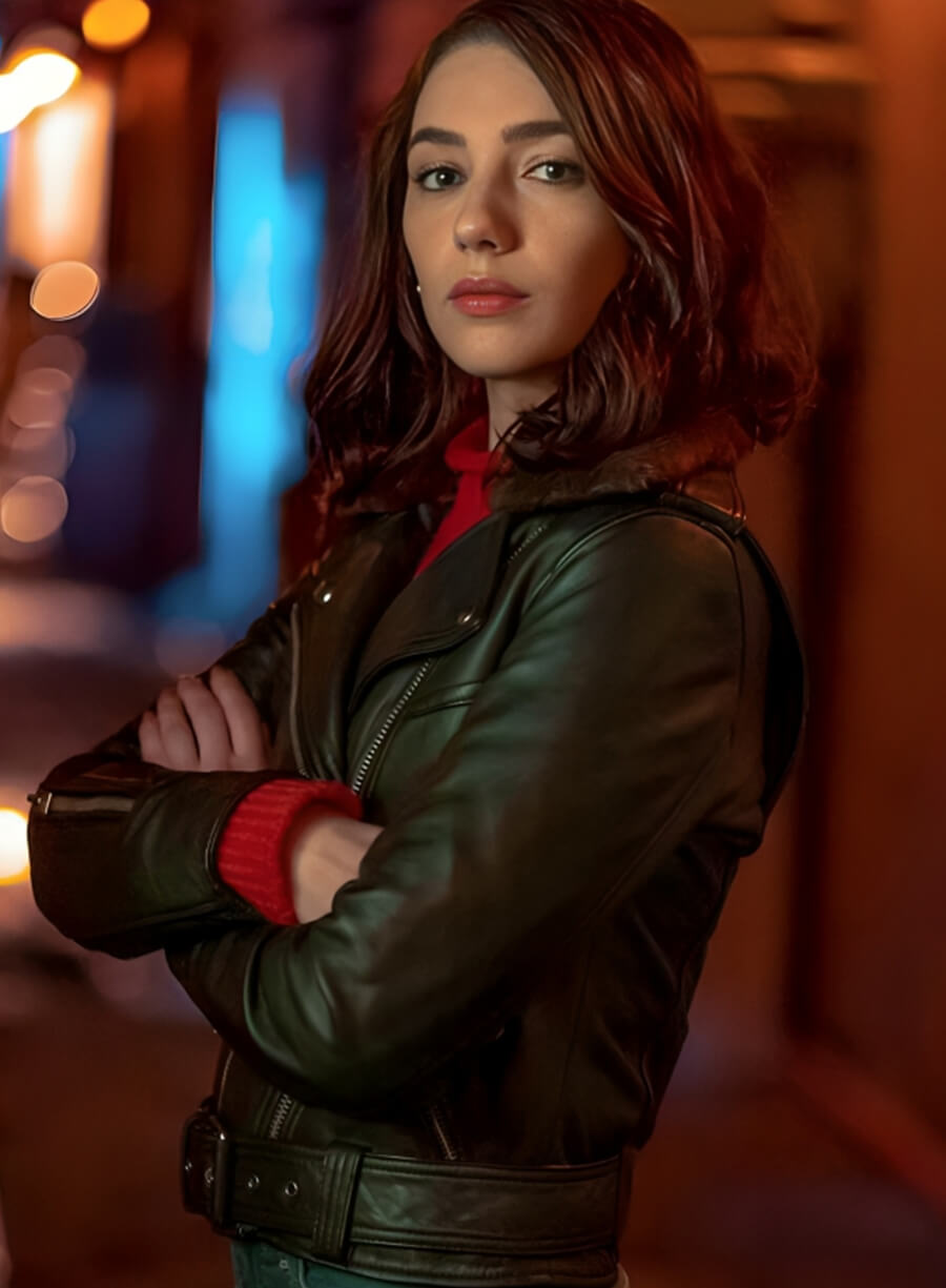 Natalie Dreyfuss The Flash Season 06 Black Leather Jacket