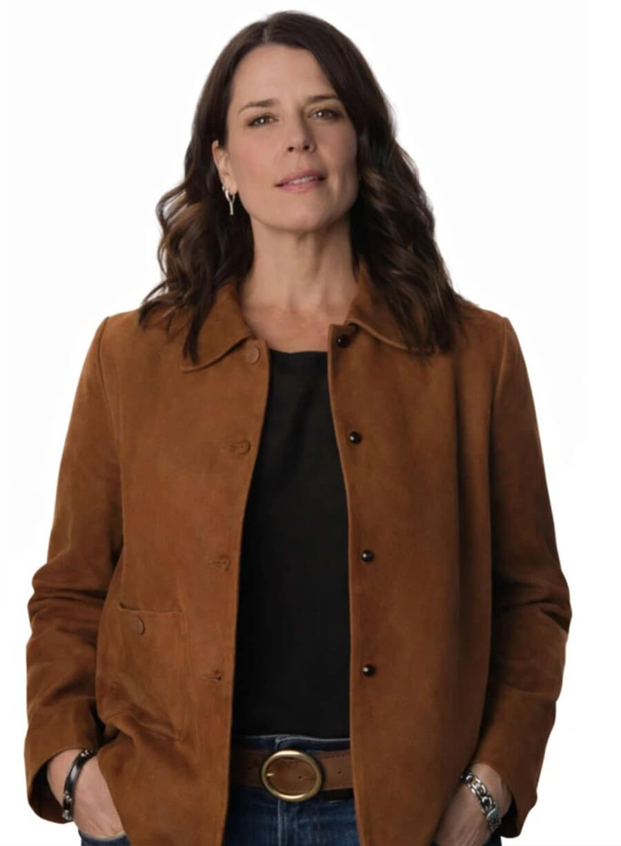 Neve Campbell Scream 7 Premiere Brown Suede Jacket 