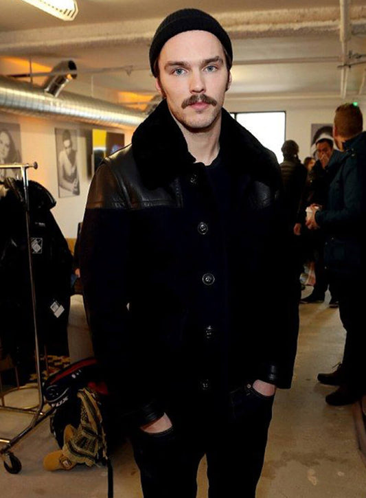Nicholas Hoult Blue Wool Jacket