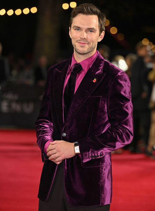 Nicholas Hoult Purple Velvet Blazer