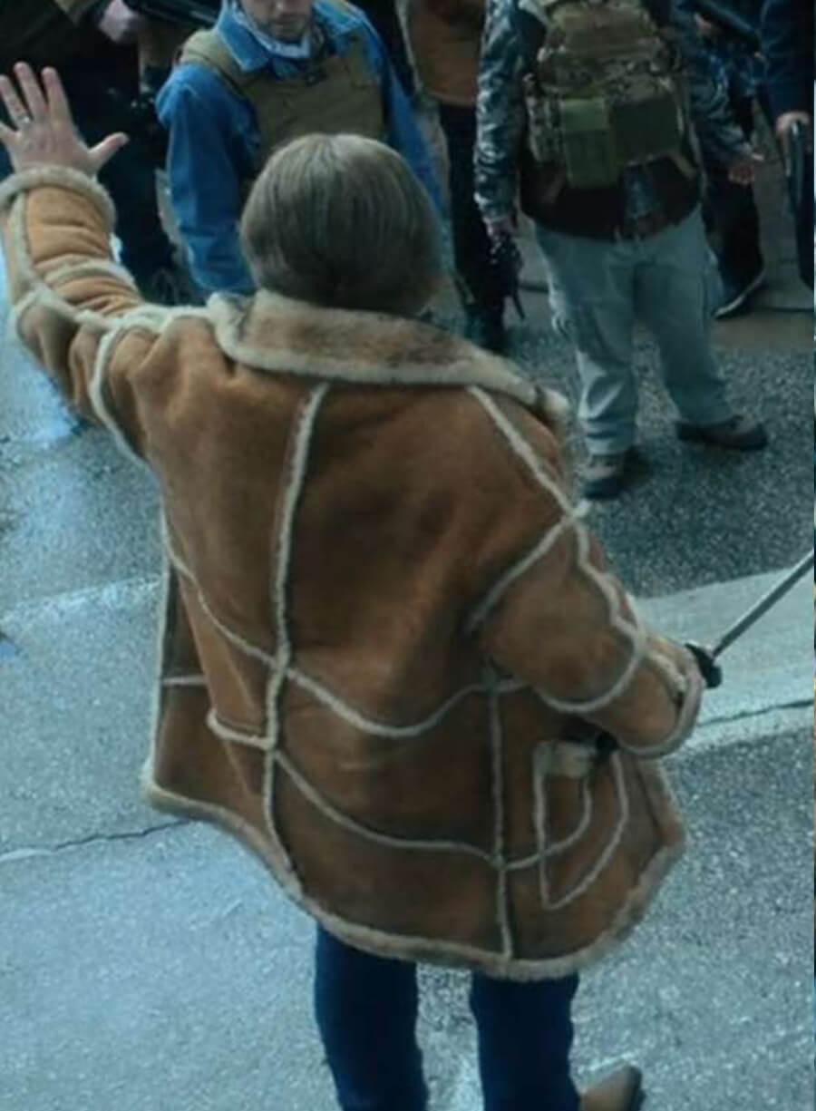 Nick Offerman The Umbrella Academy Shearling Leather Coat