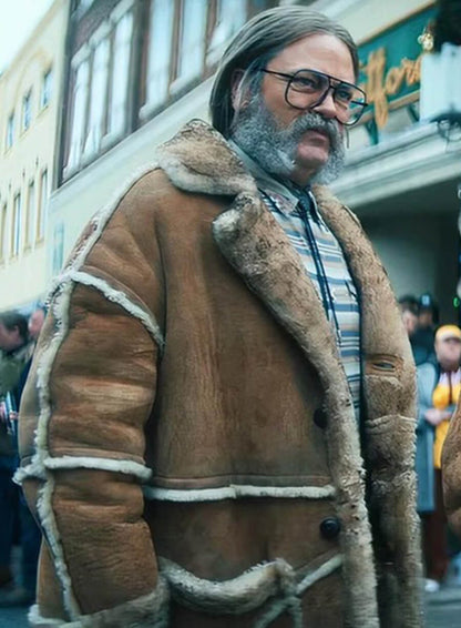 Nick Offerman The Umbrella Academy Shearling Leather Coat
