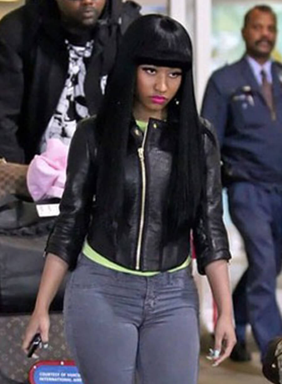 Nicki Minaj Biker Black Leather Jacket