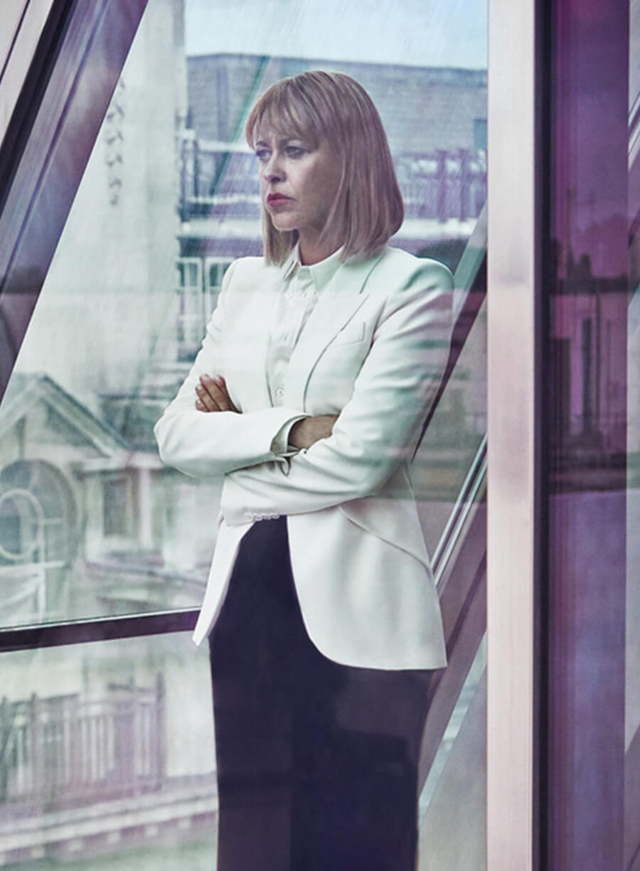 Nicola Walker The Split White Blazer