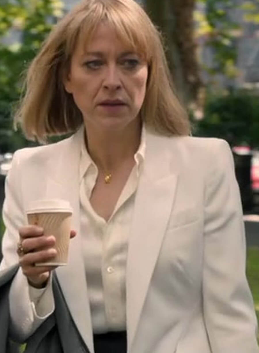 Nicola Walker The Split White Blazer