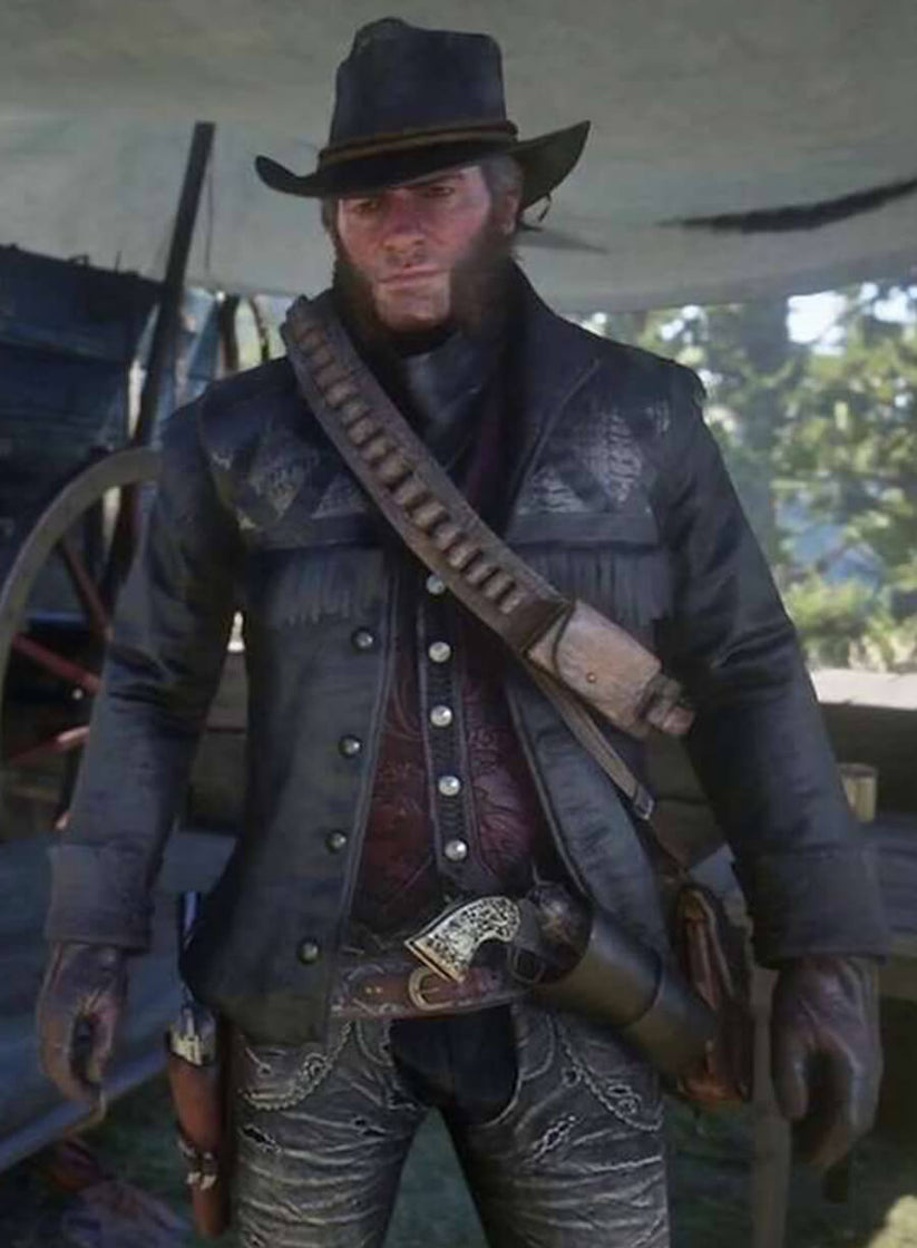 Straight Jacket Rdr2 Nuevo Paraíso Gunslinger Red Dead Redemption 2 Hunting Black Jacket ...