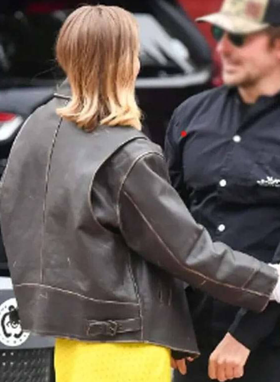 NYC 2025 Gigi Hadid Leather Jacket