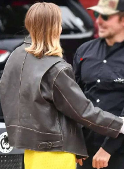 NYC 2025 Gigi Hadid Leather Jacket