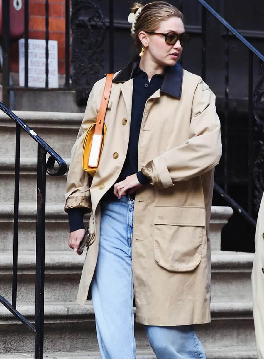 NYC 2026 Gigi Hadid Beige Coat