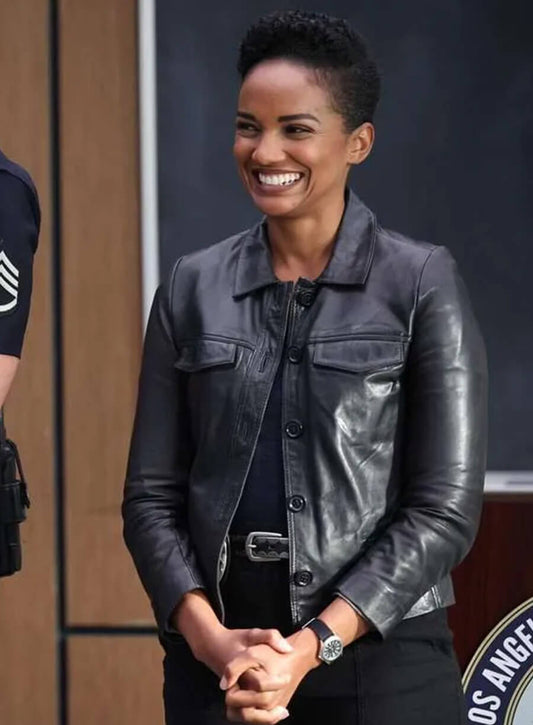 Nyla Harper The Rookie S06 Black Leather Jacket