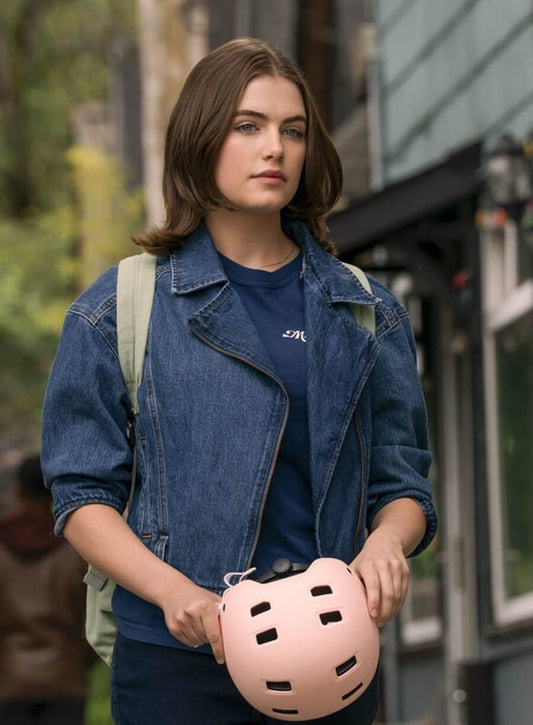 Off Campus 2026 Ella Bright Denim Biker Jacket