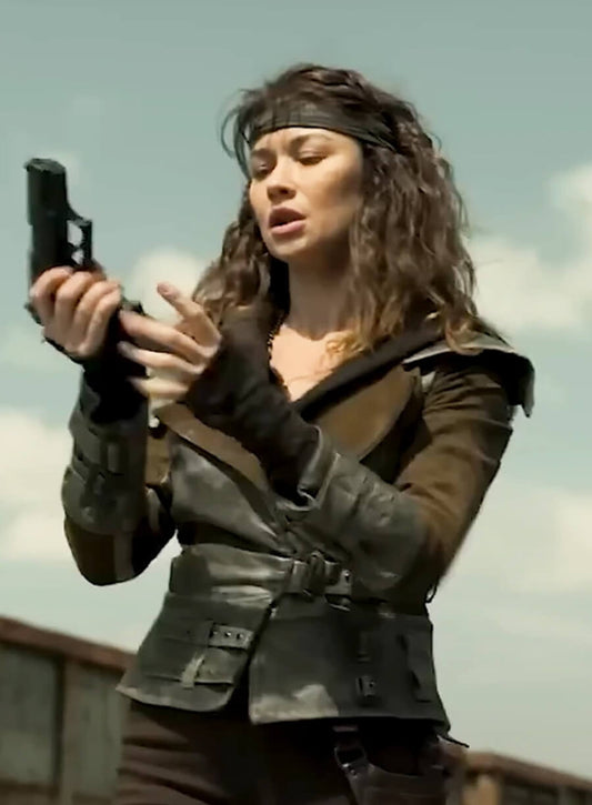 Olga Kurylenko Afterburn 2025 Leather Jacket
