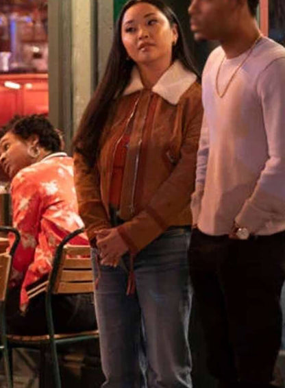 Olivia Abbott Elementary S03 Brown Shearling Jacket