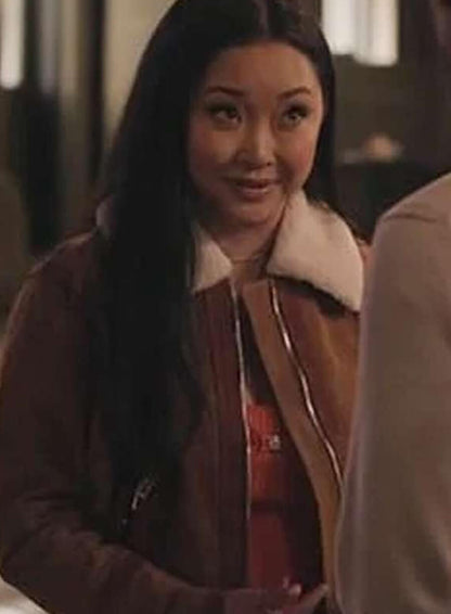 Olivia Abbott Elementary S03 Brown Shearling Jacket