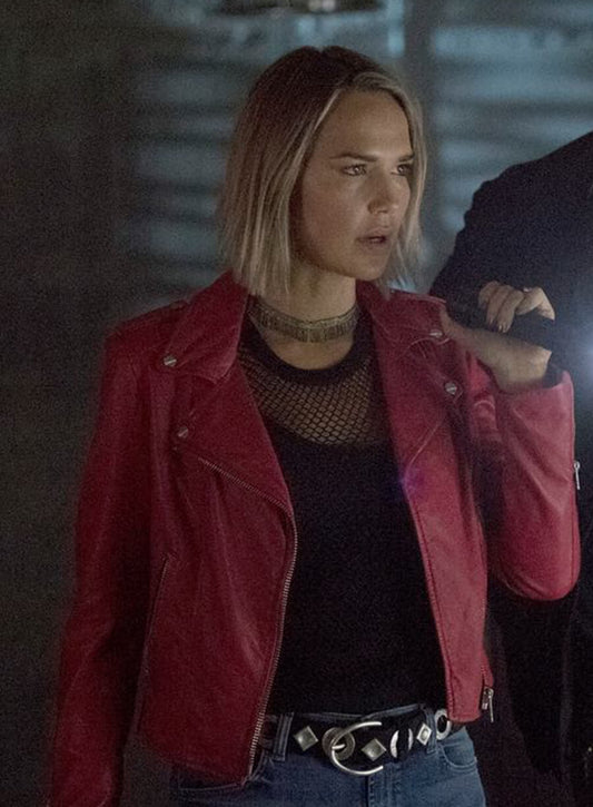 Olivia Charity Midnight Texas Pink Leather Biker Jacket