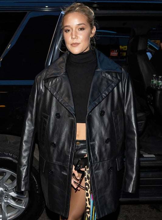 Olivia Ponton Black Leather Coat