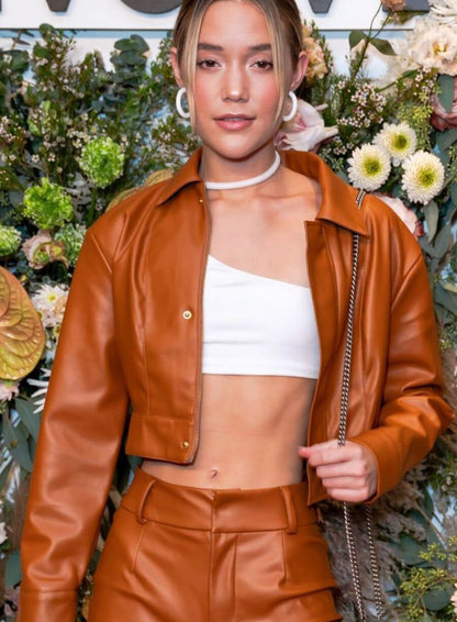 Olivia Ponton Brown Leather Jacket