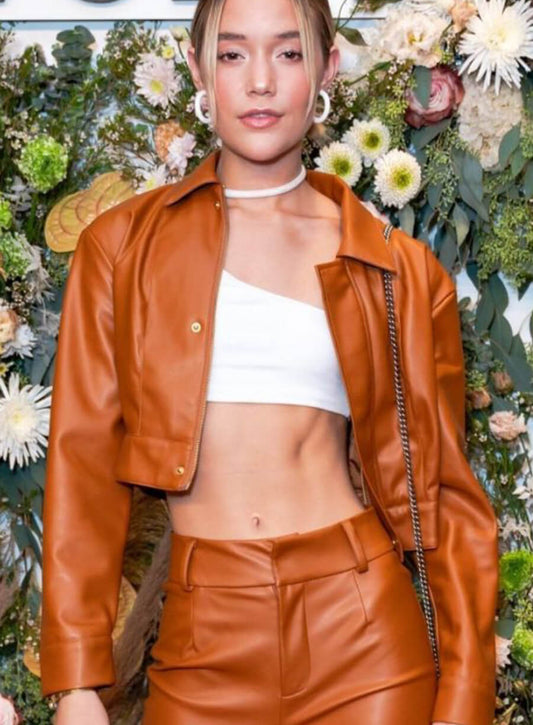 Olivia Ponton Brown Leather Jacket