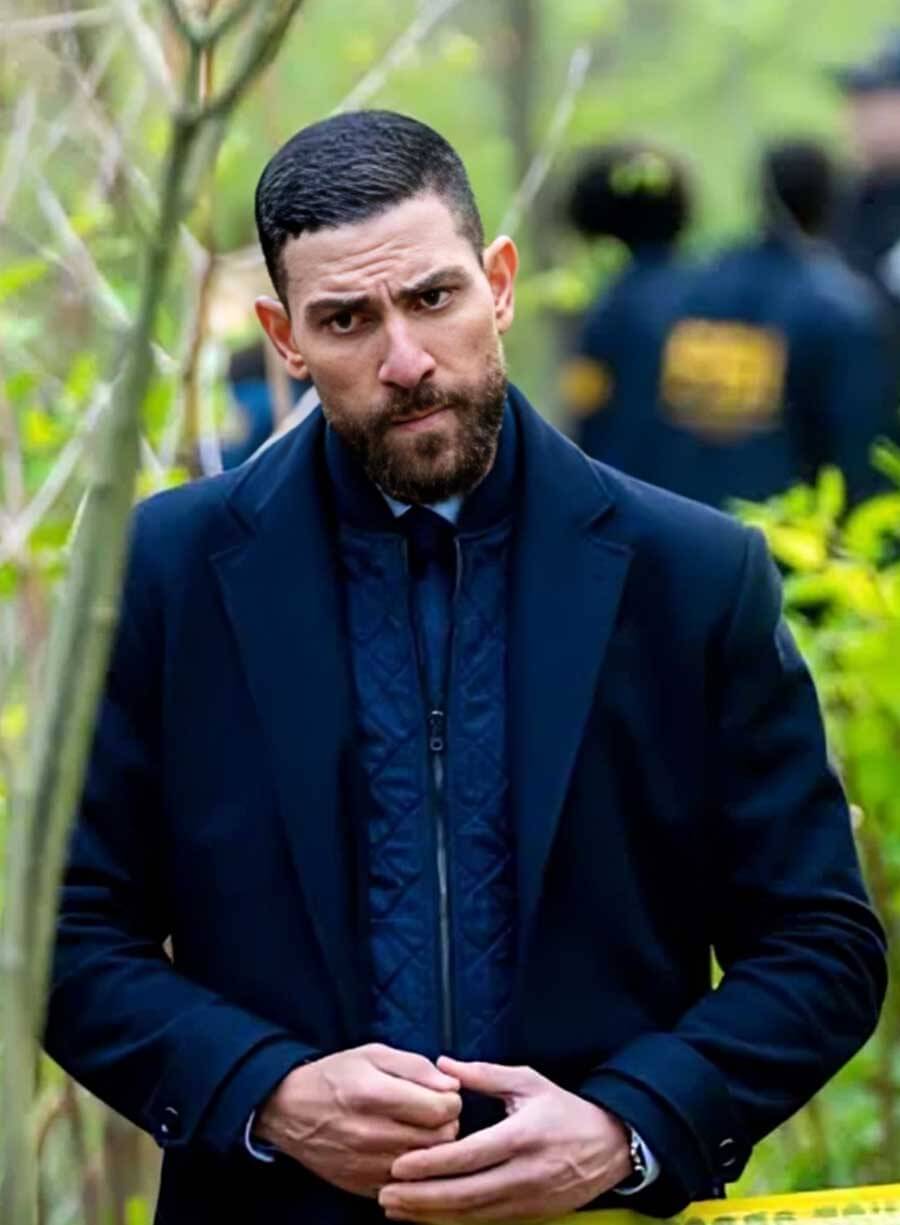 Omar Adom Zidan FBI S07 Blue Wool Coat