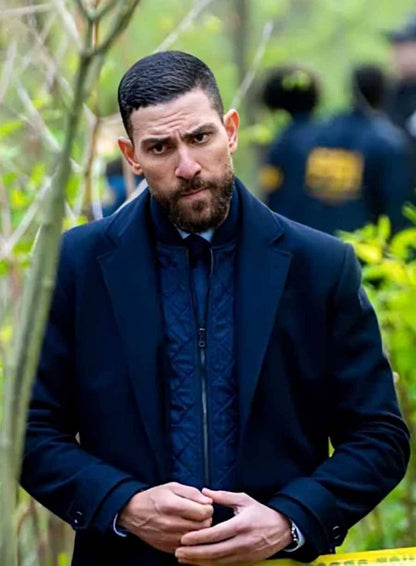 Omar Adom Zidan FBI S07 Blue Wool Coat