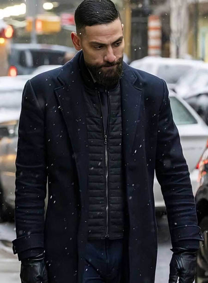 Omar Adom Zidan FBI S07 Blue Wool Coat