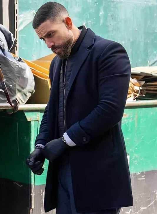 Omar Adom Zidan FBI S07 Blue Wool Coat