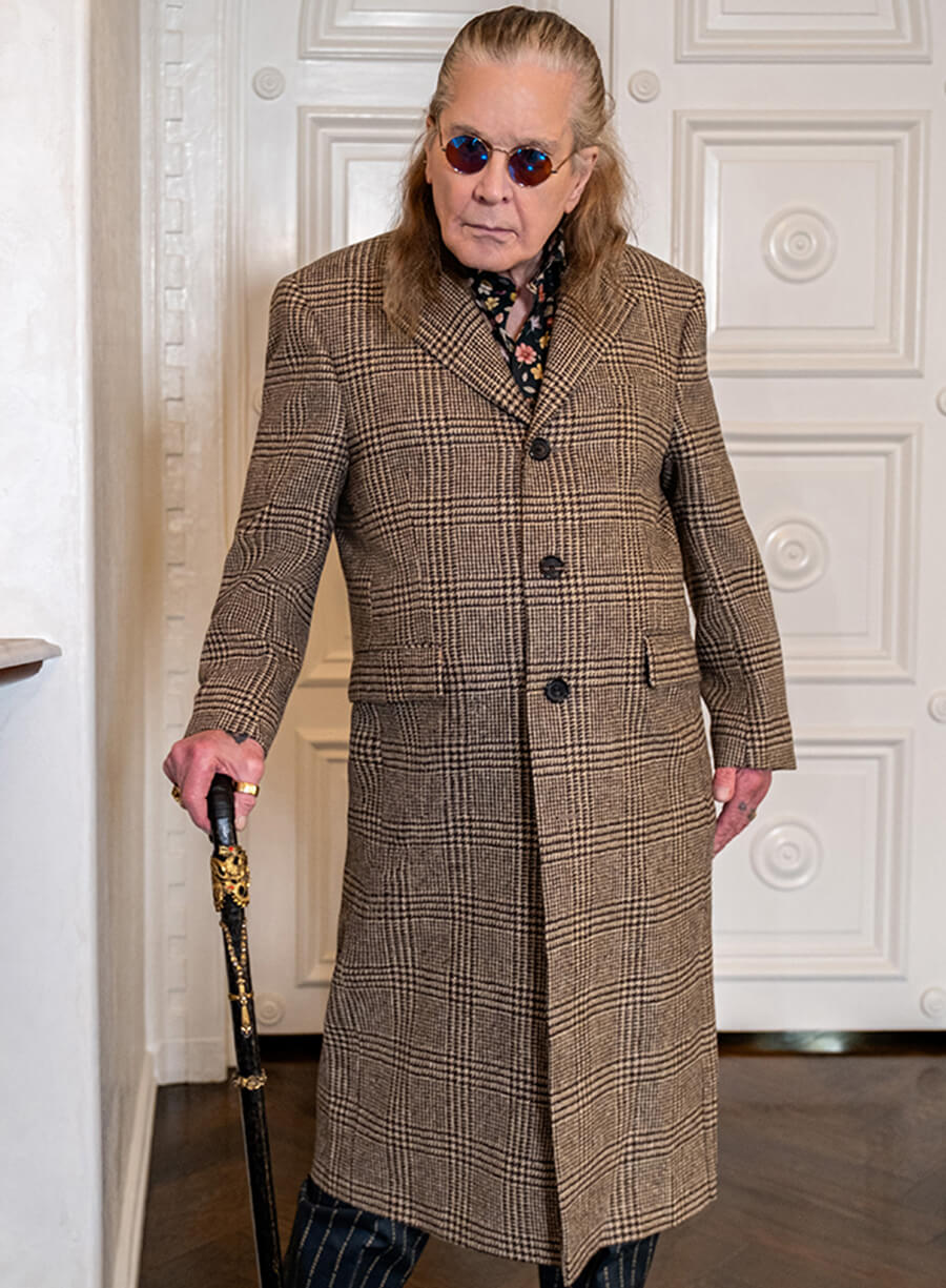 Ozzy Osbourne Checked Wool Coat