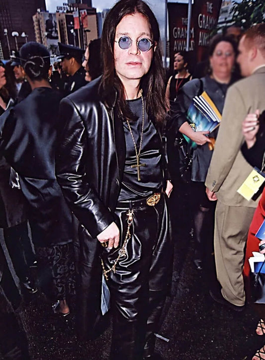 Ozzy Osbourne Grammy Awards Black Leather Coat