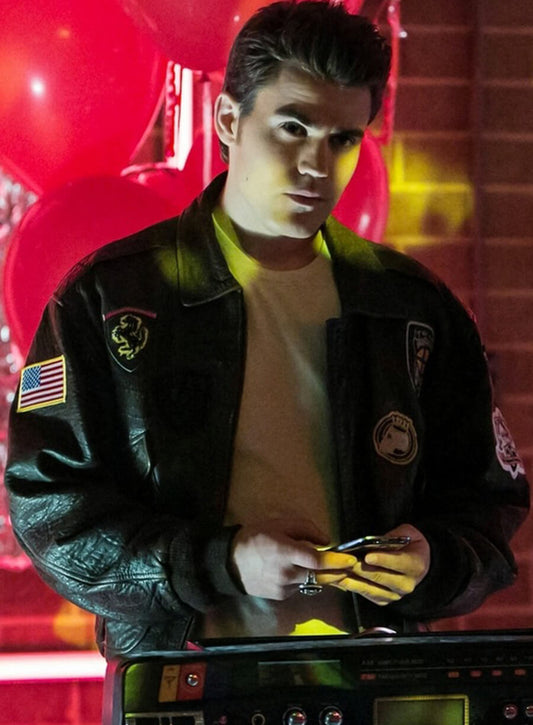 Paul Wesley Vampire Diaries S04 Black Trucker Jacket