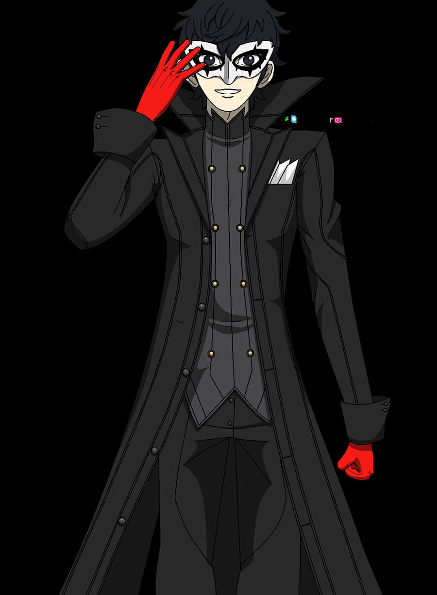 Persona 5 Joker Trench Black Long Coat