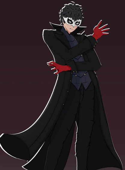 Persona 5 Joker Trench Black Long Coat