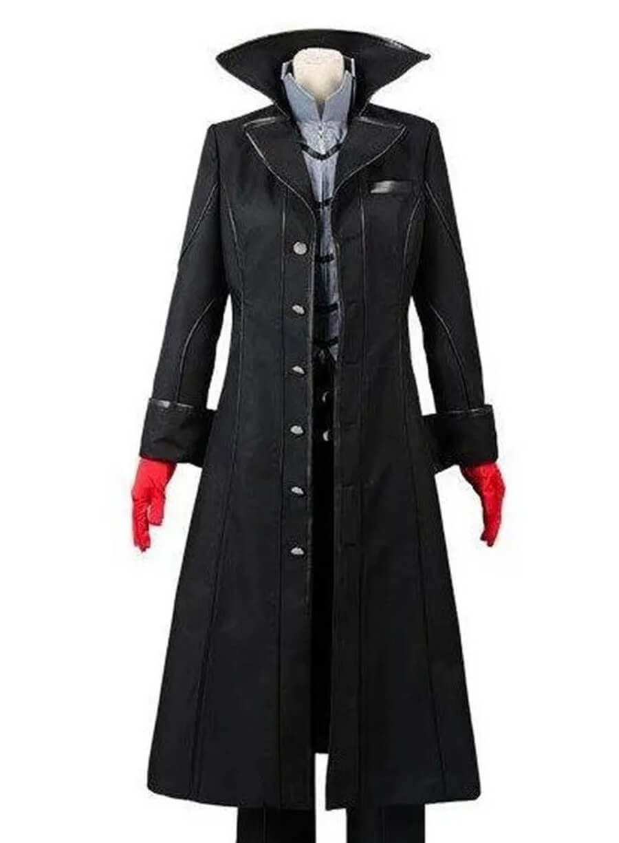 Persona 5 Joker Trench Black Long Coat