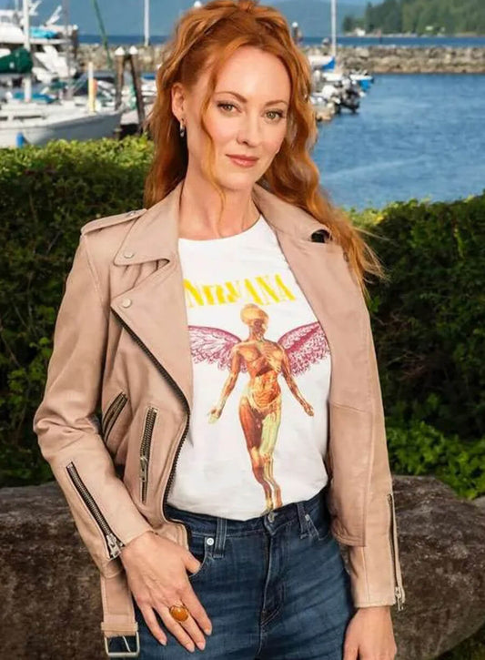 Phyllis Diaz Murder in a Small Town Pink Leather Jacket