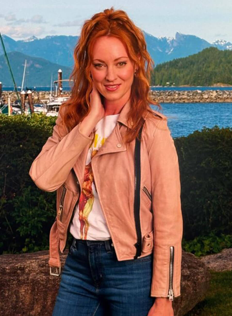 Phyllis Diaz Murder in a Small Town Pink Leather Jacket