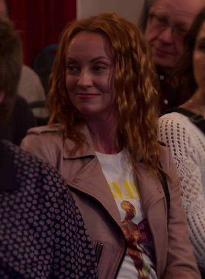 Phyllis Diaz Murder in a Small Town Pink Leather Jacket