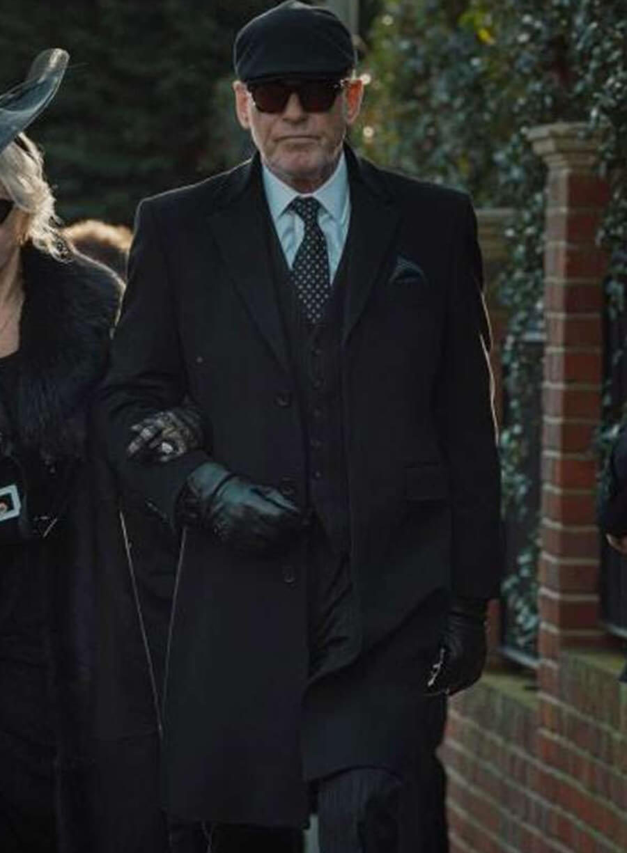 Pierce Brosnan MobLand Black Coat