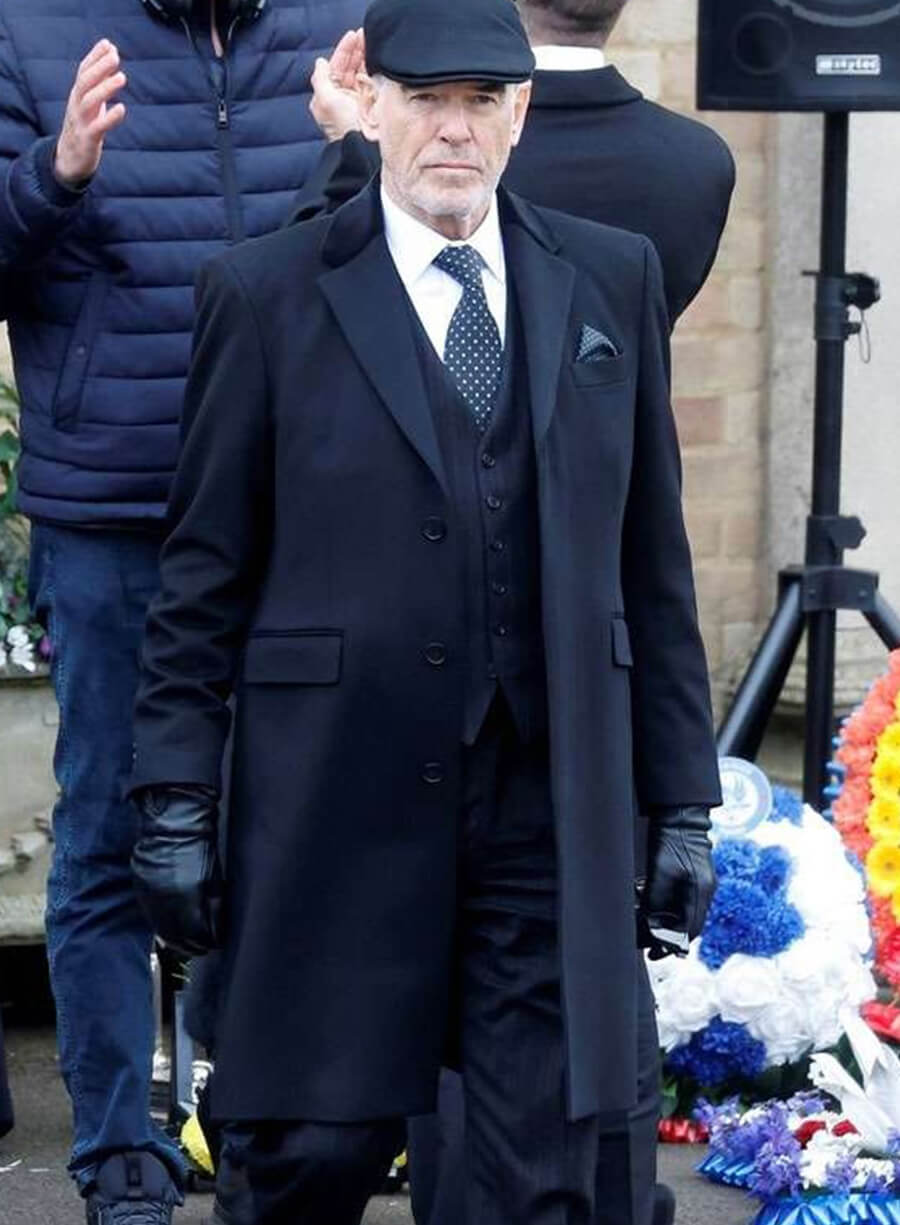 Pierce Brosnan MobLand Black Coat