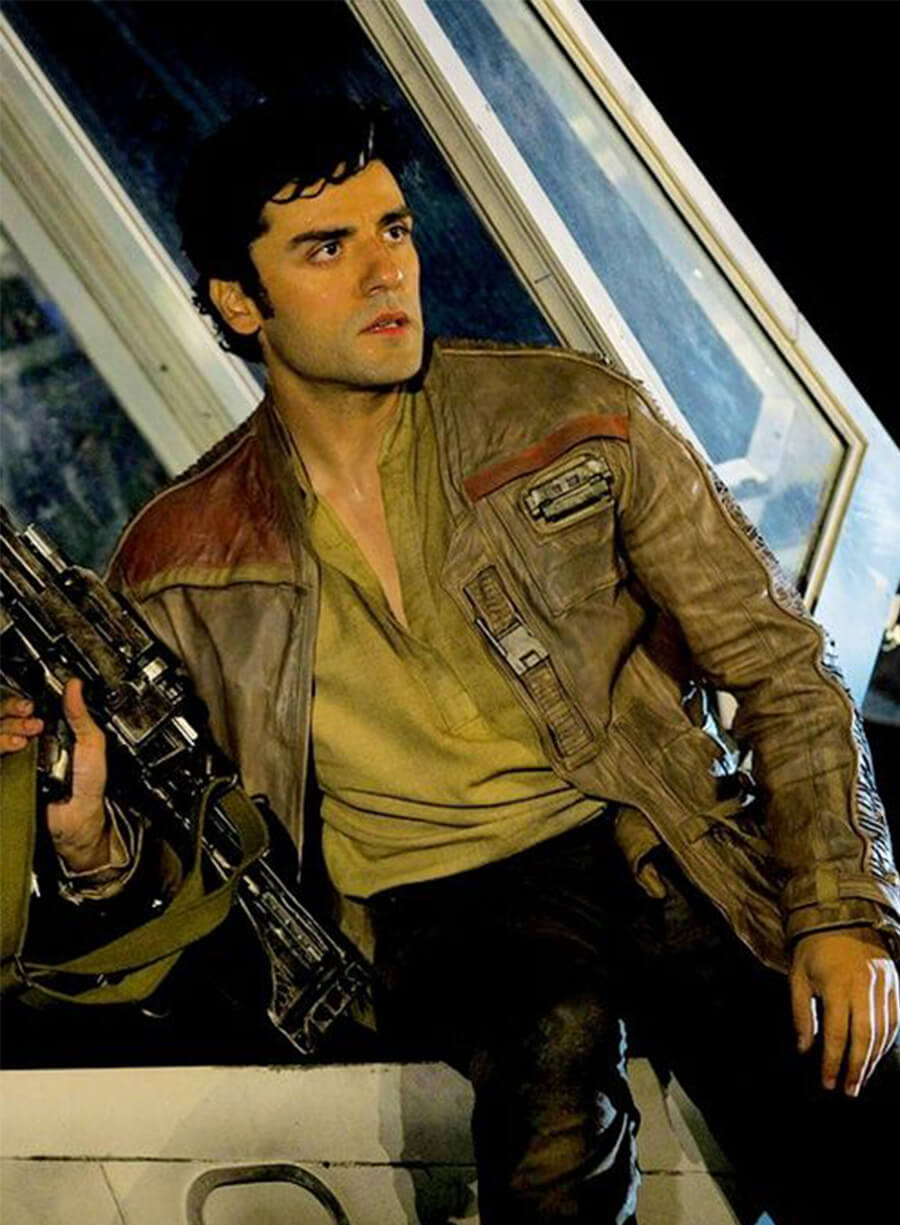 Poe Dameron Star Wars: The Force Awakens Brown Leather Jacket