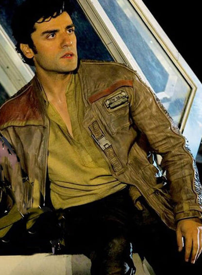 Poe Dameron Star Wars: The Force Awakens Brown Leather Jacket