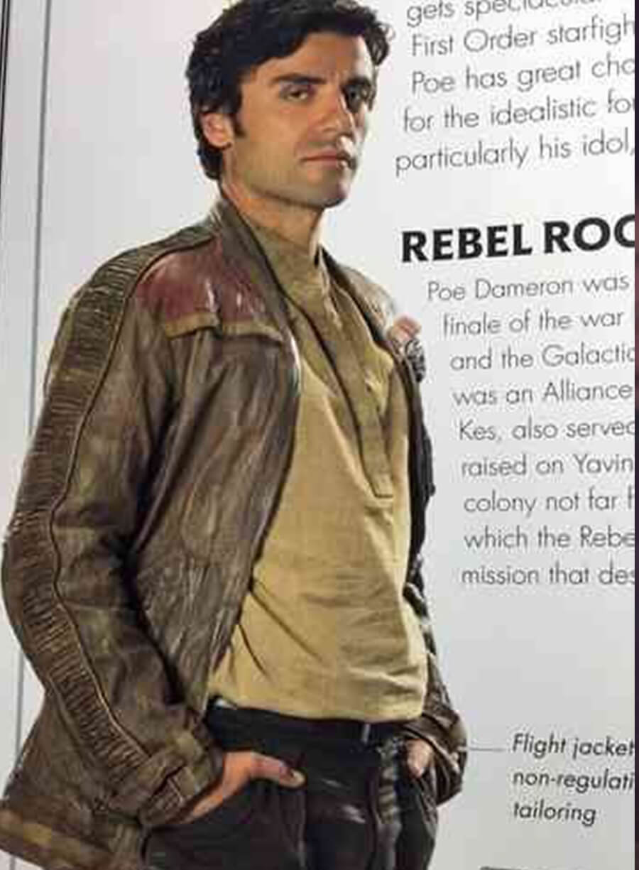 Poe Dameron Star Wars: The Force Awakens Brown Leather Jacket
