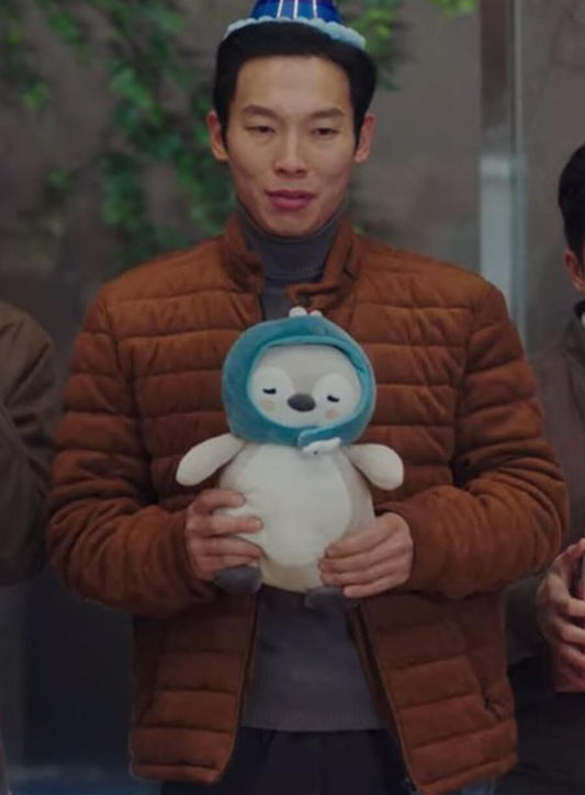Pyo Chi-soo Crash Landing on You Brown Puffer Jacket