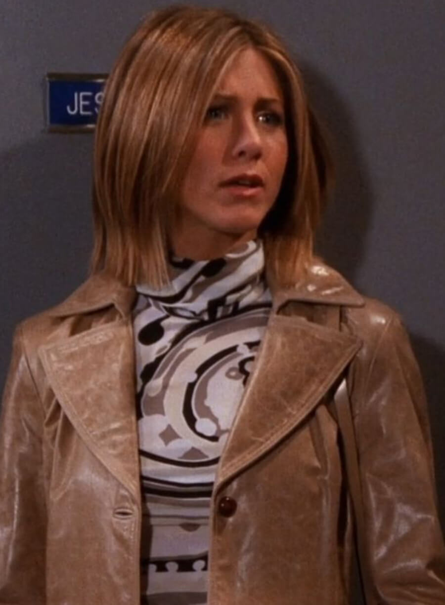 Rachel Green Friends Brown Leather Coat