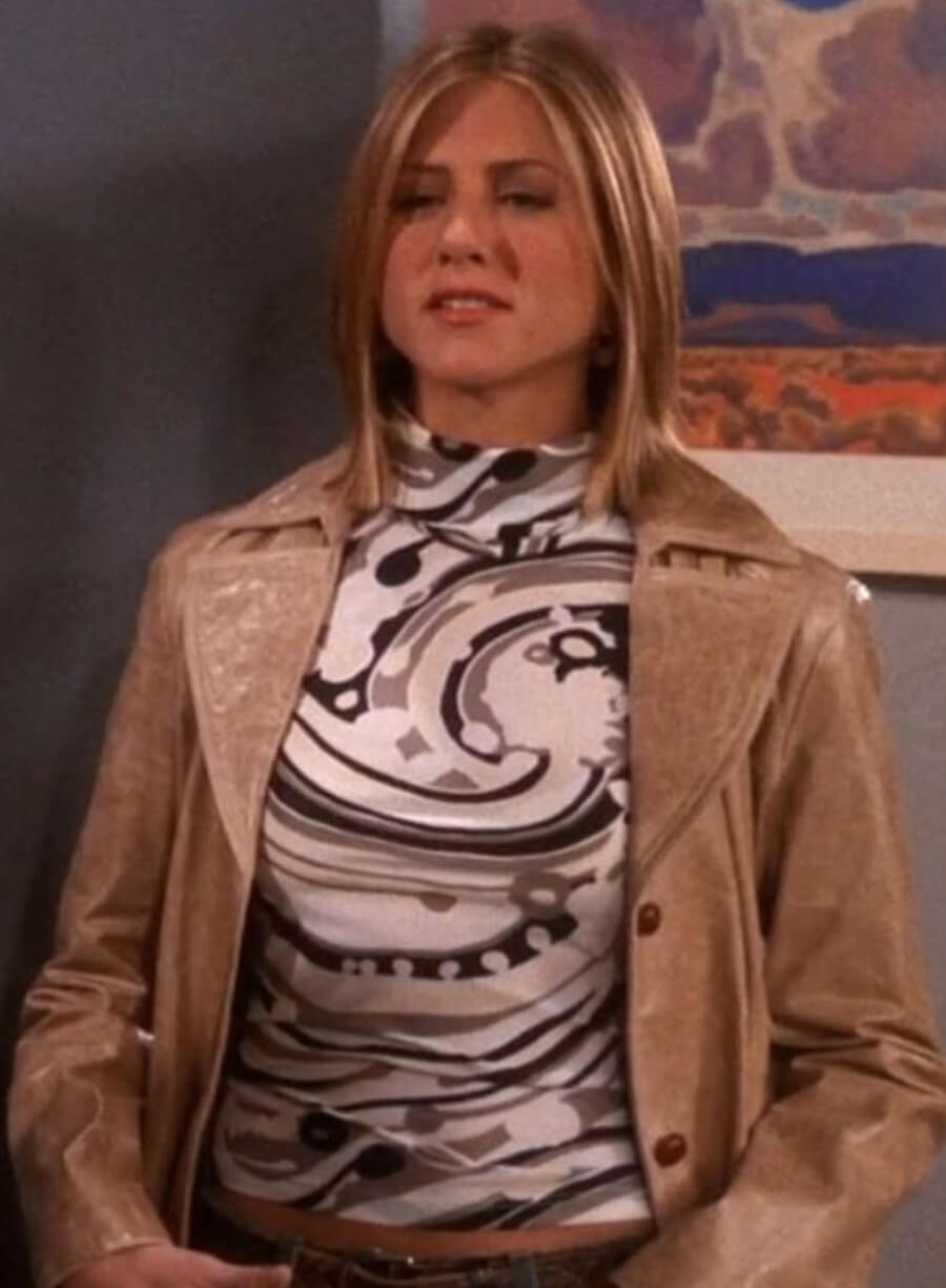 Rachel Green Friends Brown Leather Coat