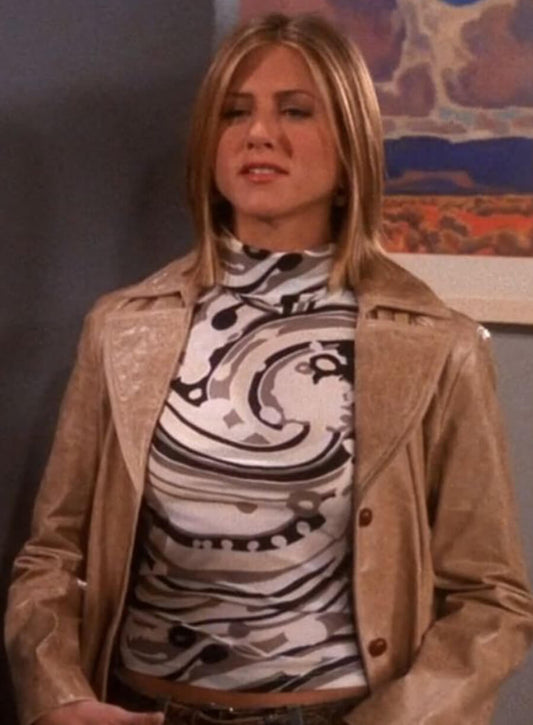 Rachel Green Friends Brown Leather Coat