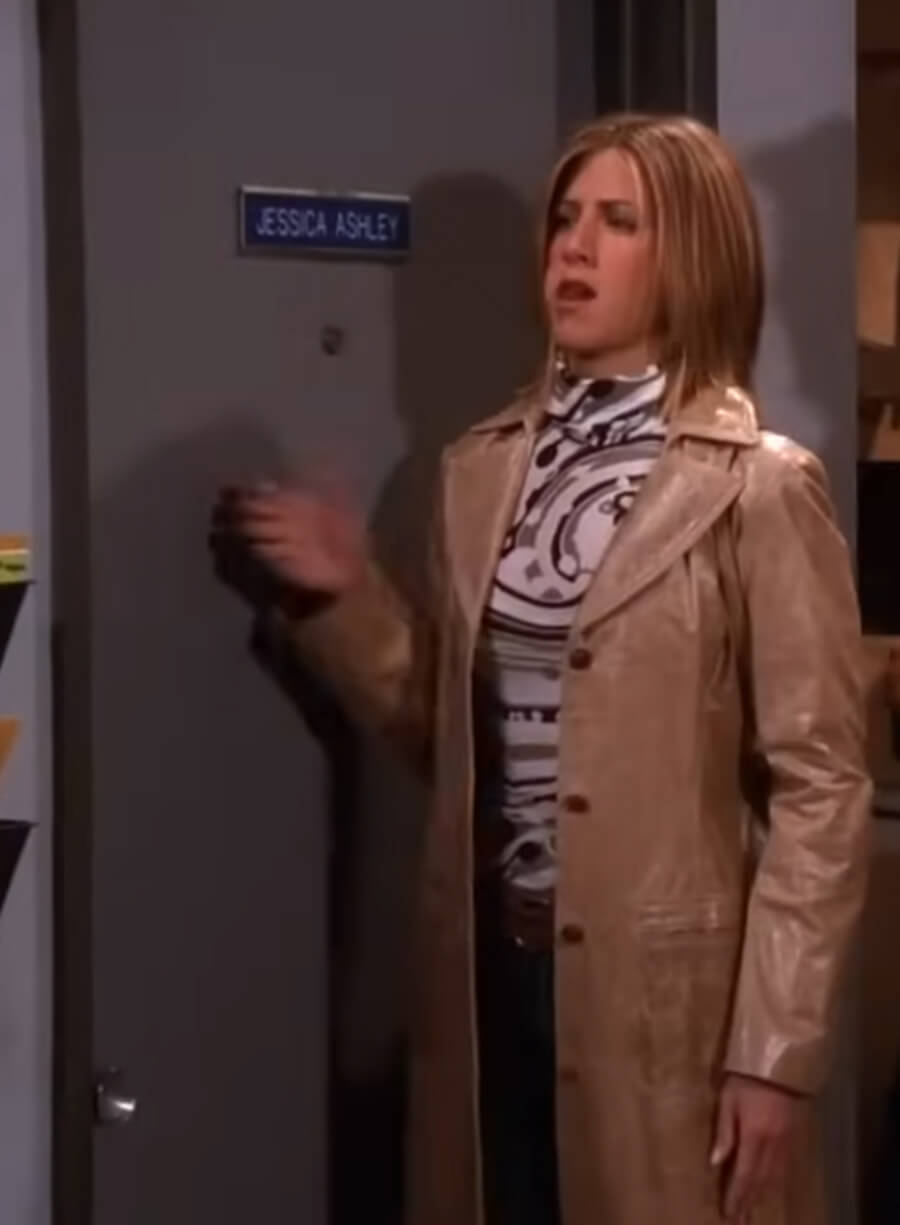 Rachel Green Friends Brown Leather Coat