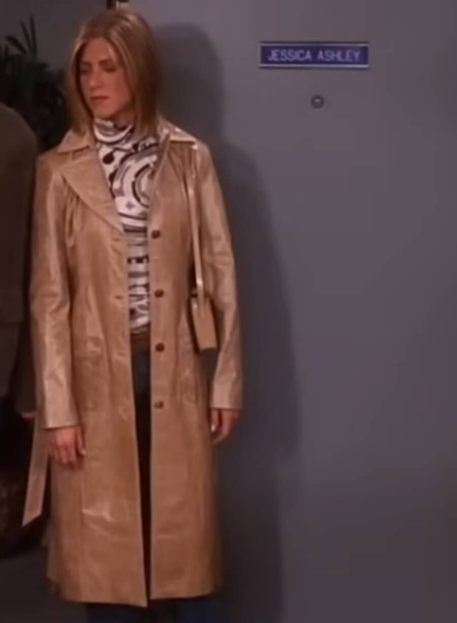 Rachel Green Friends Brown Leather Coat