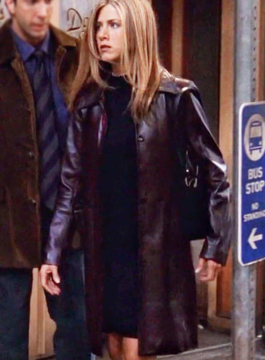 Rachel Green Friends Maroon Leather Coat