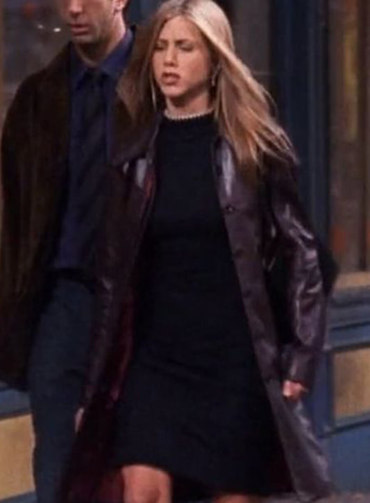 Rachel Green Friends Maroon Leather Coat